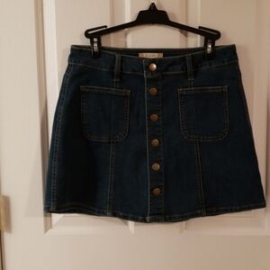 Altar'd State Snap Front Denim Skirt